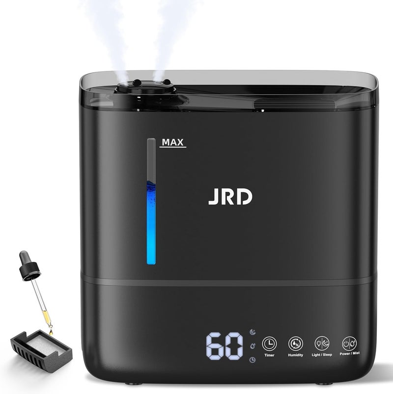 JRD Humidifiers for Bedroom, Ultrasonic Humidifier 4L for Large Room, Cool Mist Top-Fill, 40H Run, 12H Timer, 360° Nozzle, Aroma Diffuser, 7-Color Night Light for Home, Office, Baby, Pets, Plants - Image 1